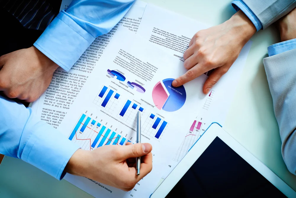 Analizando gráficas de gastos e ingresos del negocio