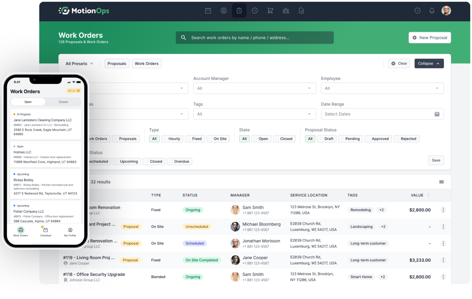 Base de datos de clientes en MotionOps