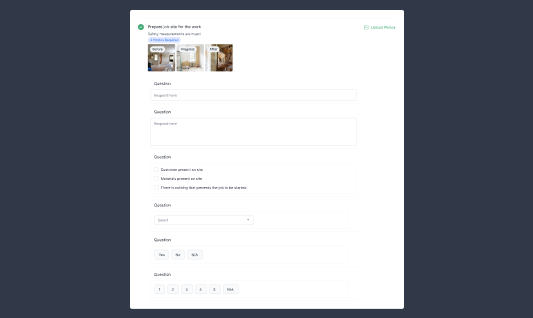 A screenshot of checklists from a back office view