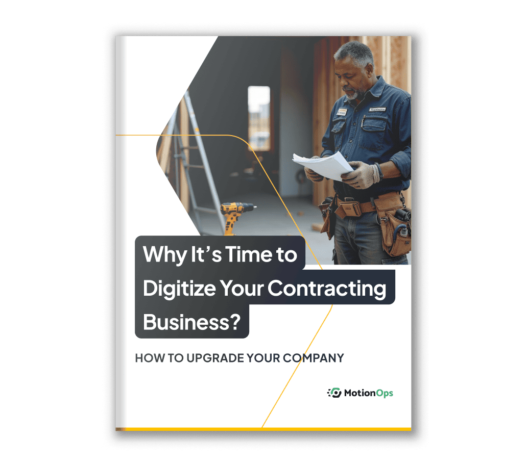 A cover for an Ebook titled: Why it's time to digitize your contracting business?
