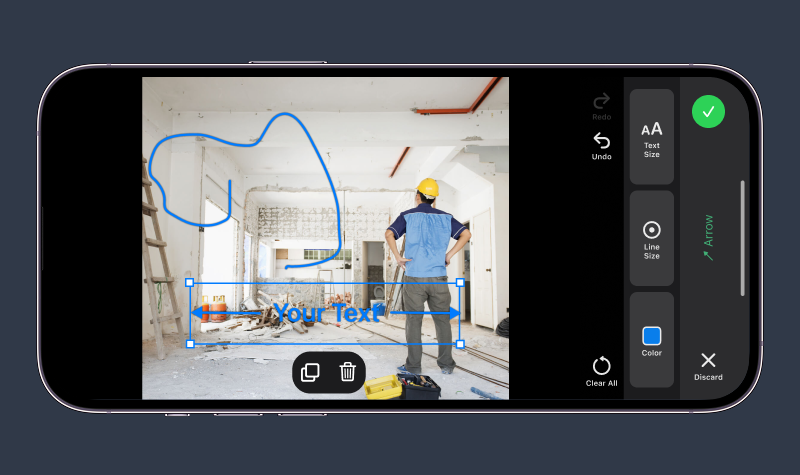 Photo annotation on mobile